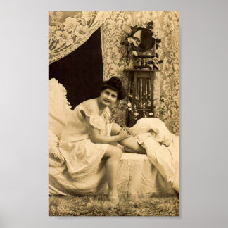 Fransk Flirt - Vintage Pinup Girl Poster