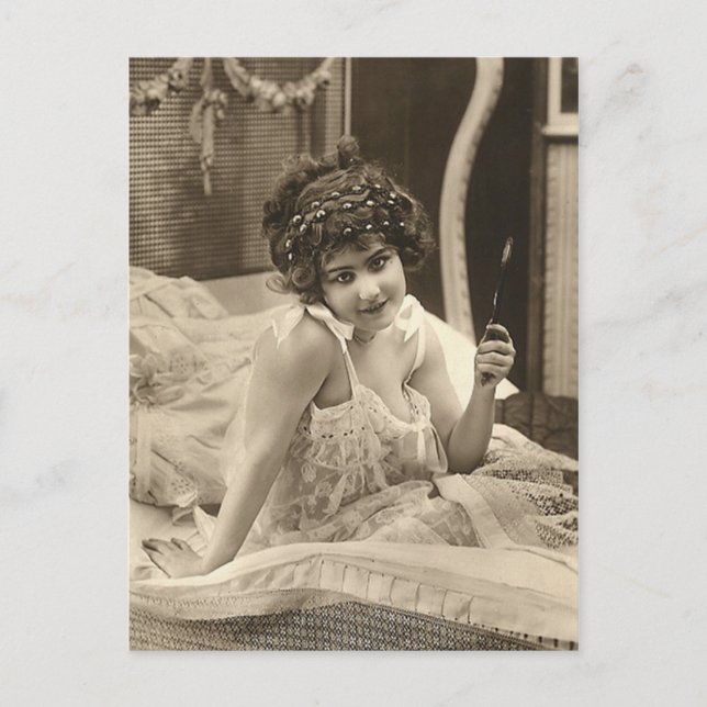 Fransk Flirt - Vintage Pinup Girl Vykort (Framsida)