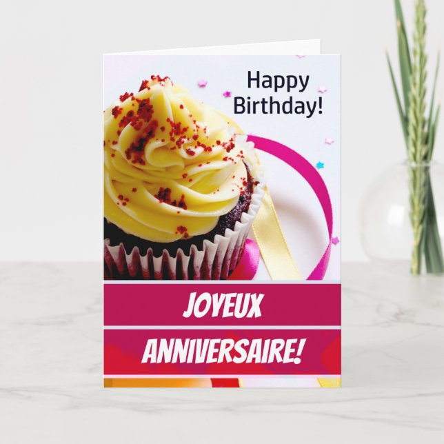 Fransk födelsedagskort | Joyeux anniversaire Kort (Framsida)