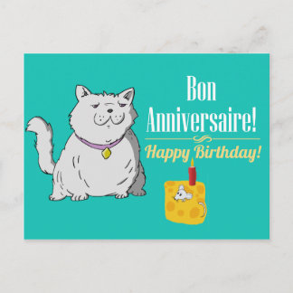 Fransk födelsedagskort vykort