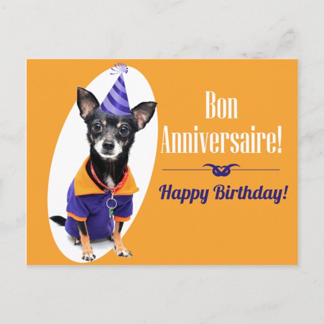 Fransk födelsedagskort vykort (Framsida)