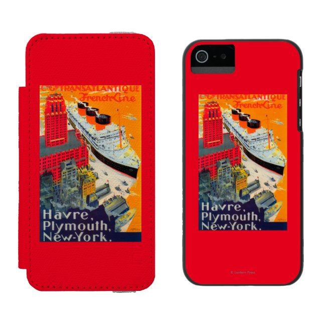 Fransk fodrar reser affischen, Havre till Incipio iPhone Wallet Skal (Sida vid Sida)