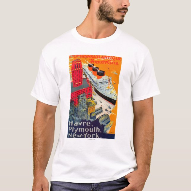 Fransk fodrar reser affischen, Havre till Tee Shirt (Framsida)
