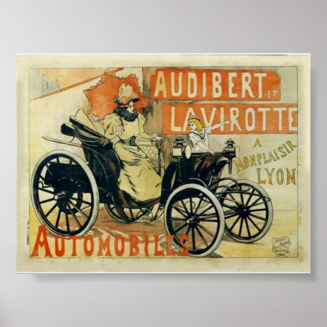Fransk för antika bilar och Poster eller skriv ut (Framsidan)