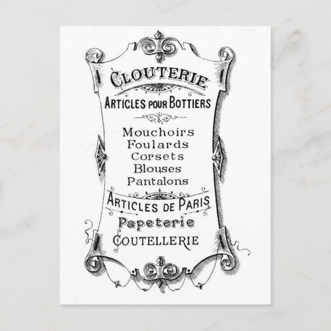 Fransk för antika Vintagar och Vykort (Framsida)