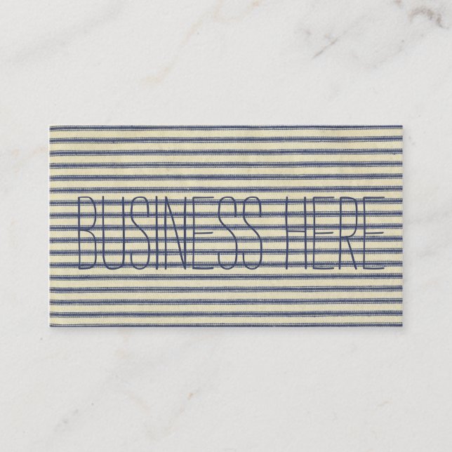 Fransk för  av återloppsblått och vitt stripe-Vint Visitkort (Framsida)