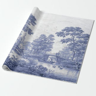 Fransk för blå Vintage - avsvärtning Presentpapper