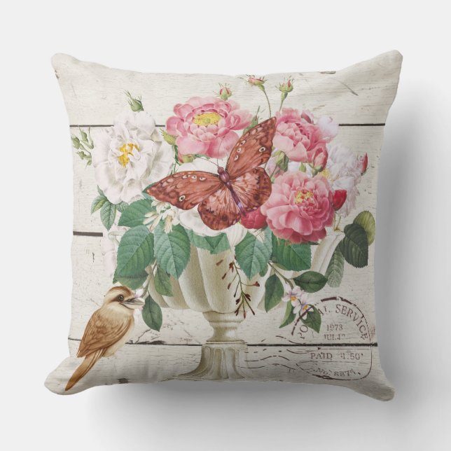 fransk för damm bakgrund för blommigt med elegant  kudde (Framsida)