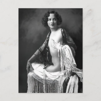Fransk för fotografi av Risque vintage Flapper--fo Vykort
