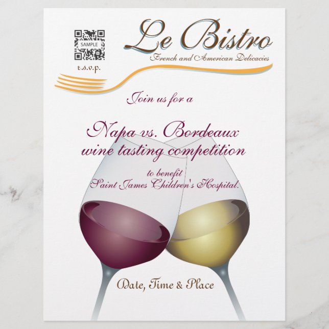 Fransk för servering av Bra av flygbladsmall Reklamblad (Framsidan)