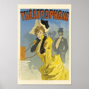 Fransk för Vintage av teatrofon Poster