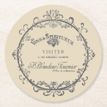 Fransk för vintage - etikett Pappert Underlägg