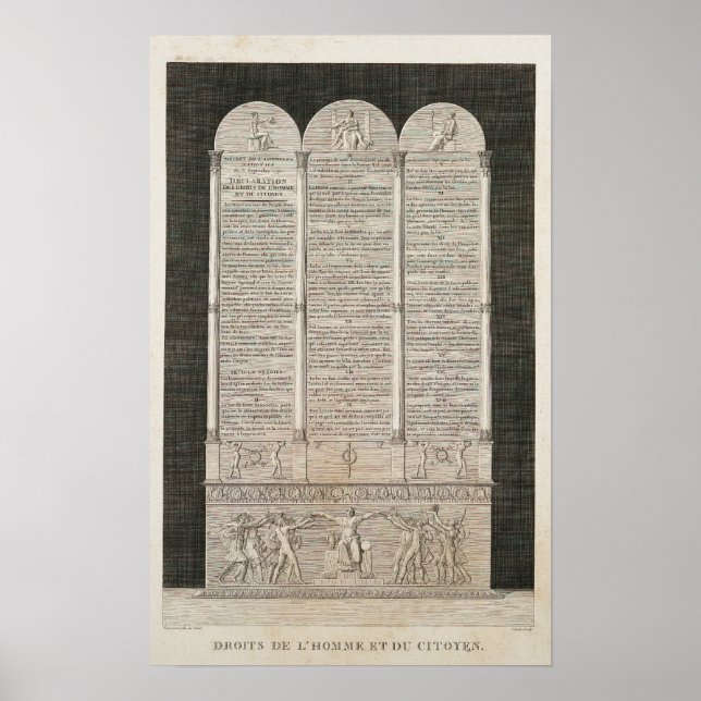 Fransk Förklaring från Högerna Man Poster (Framsidan)