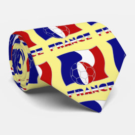 Fransk Fotboll och Flagga Slips