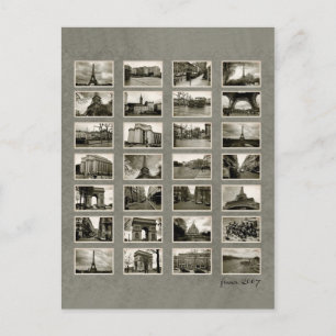 Fransk Fotokollage Vykort