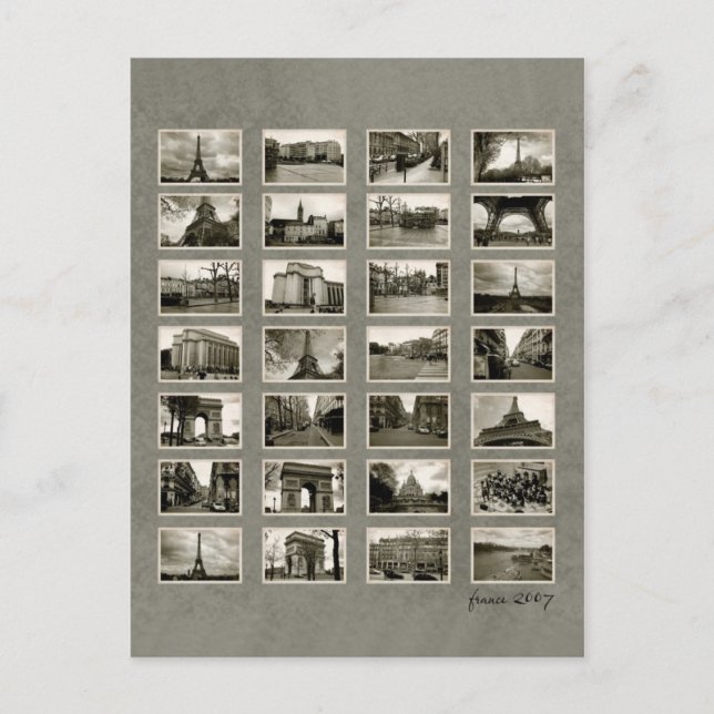 Fransk Fotokollage Vykort (Framsida)