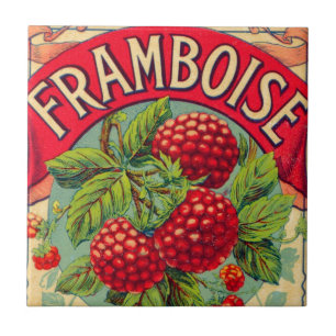 Fransk Framboise för vintage (hallon) Kakelplatta