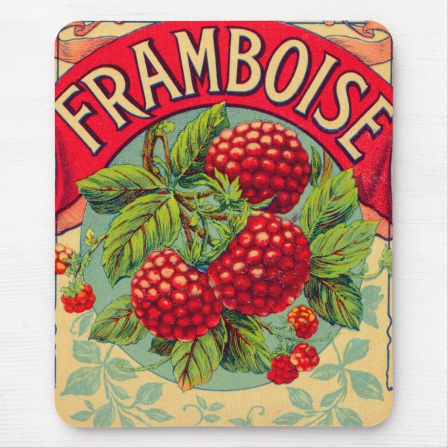Fransk Framboise för vintage (hallon) Musmatta (Framsidan)