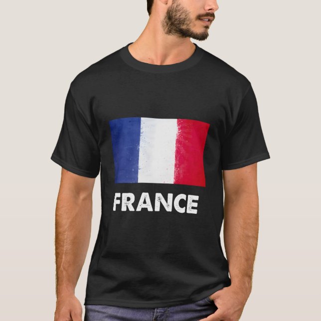 Fransk Frankrike Flagga T Shirt (Framsida)
