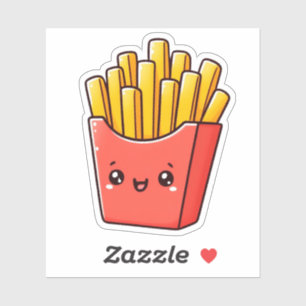 Fransk Fries Anpassningsbar-cut Vinyl Stickers Klistermärken