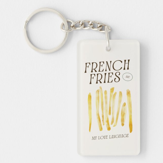 Fransk Fries är min Kärlek-språkliga akryliska nyc Nyckelring (Framsidan)