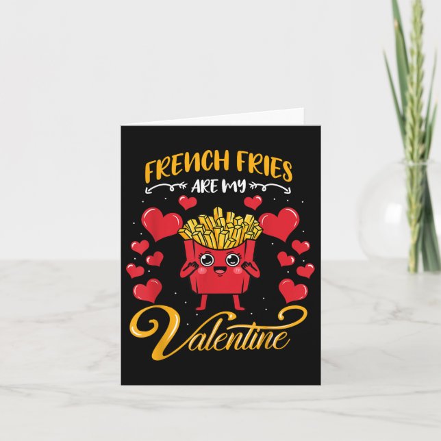 Fransk Fries är min Valentine Fransk Fries Valenti Kort (Framsida)
