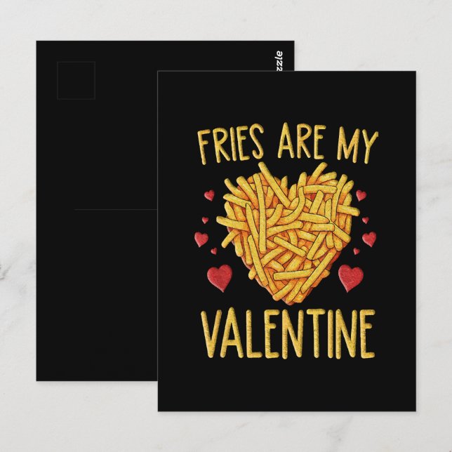 Fransk Fries är min Valentine Vykort (Fram/baksida)