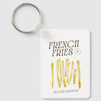 Fransk Fries är nyckelkedjan Metall Kärlek Nyckelring