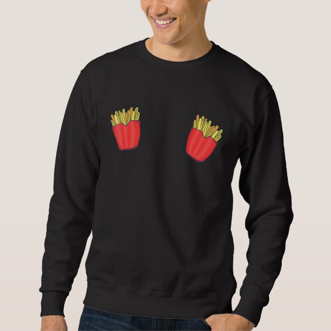 Fransk Fries Chip Chip Chip Lång Ärmad Tröja (Framsida)