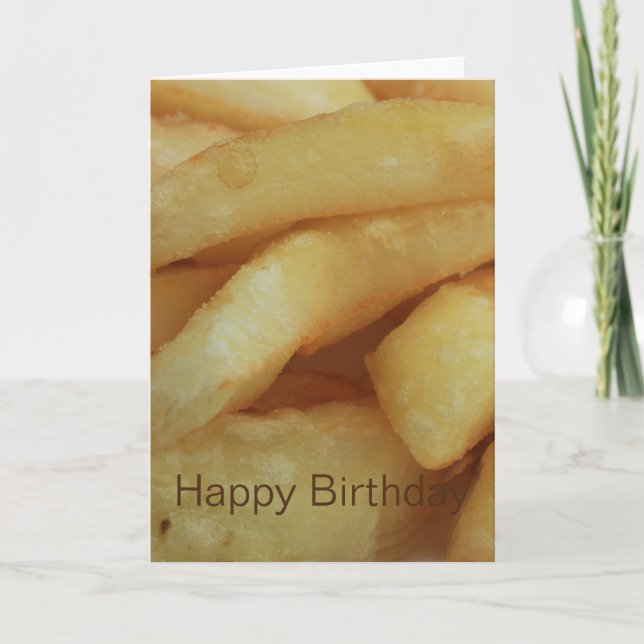 Fransk Fries/Chip Grattis på födelsedagen-kort Kort (Framsida)