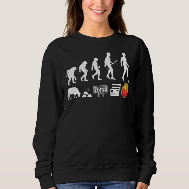 Fransk Fries Evolution Fryer Fast Food Barbecue T Shirt (Framsida)