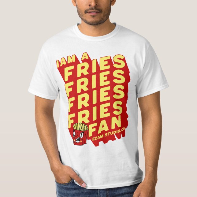 "Fransk Fries Fläkt - Roligt och speldesign" T Shirt (Framsida)
