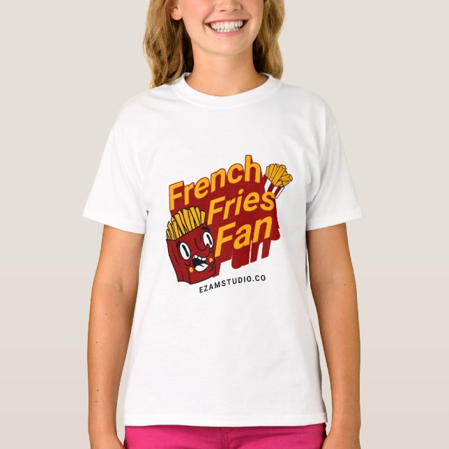 "Fransk Fries Fläkt - Roligt och speldesign" T Shirt (Framsida)