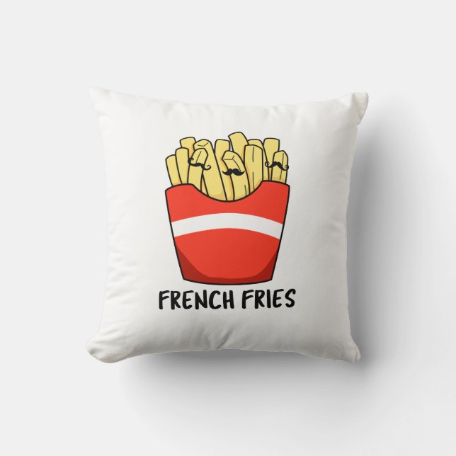 Fransk Fries Funny Fast Food Pun Kudde (Framsida)