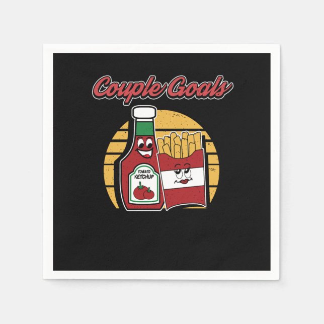 Fransk Fries Funny Potato Puns Bröllop Bride Groom Pappersservett (Framsidan)