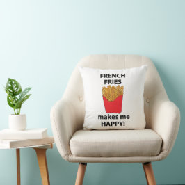 Fransk Fries gör mig Lycklig Fransk Fries Kudde