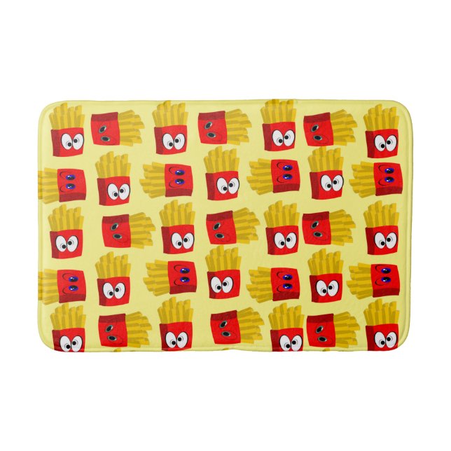 Fransk Fries Gult Bathroom Bath Mat Badrumsmatta (Framsidan)