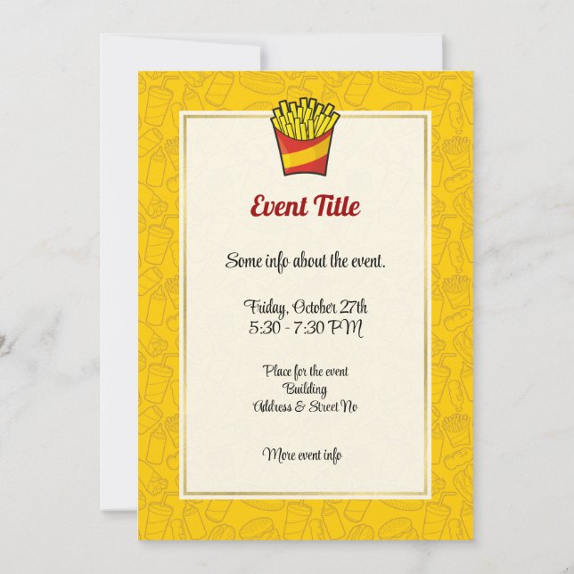 Fransk Fries Inbjudningar (Baksida)