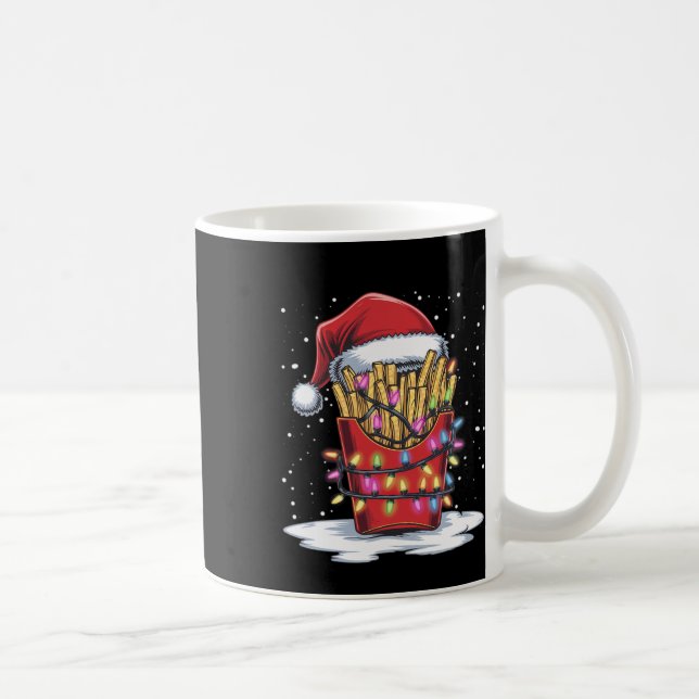 Fransk Fries Julgran Santa Hat Ljus Julafton Kaffemugg (Höger)
