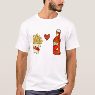 Fransk Fries Kärlek Ketchup T Shirt