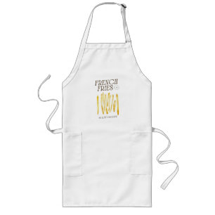 Fransk Fries Kärlek Språk Funny Apron Långt Förkläde