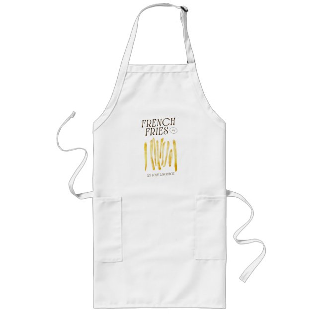 Fransk Fries Kärlek Språk Funny Apron Långt Förkläde (Framsidan)