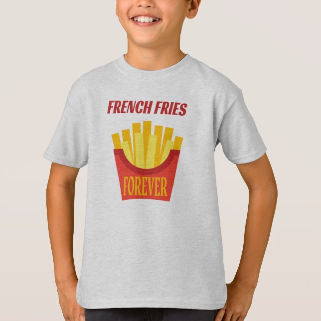 Fransk Fries Kids Hanes TAGLESS® T-Shirt (Framsida)