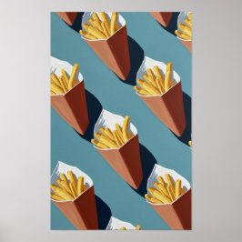 Fransk fries kones. poster