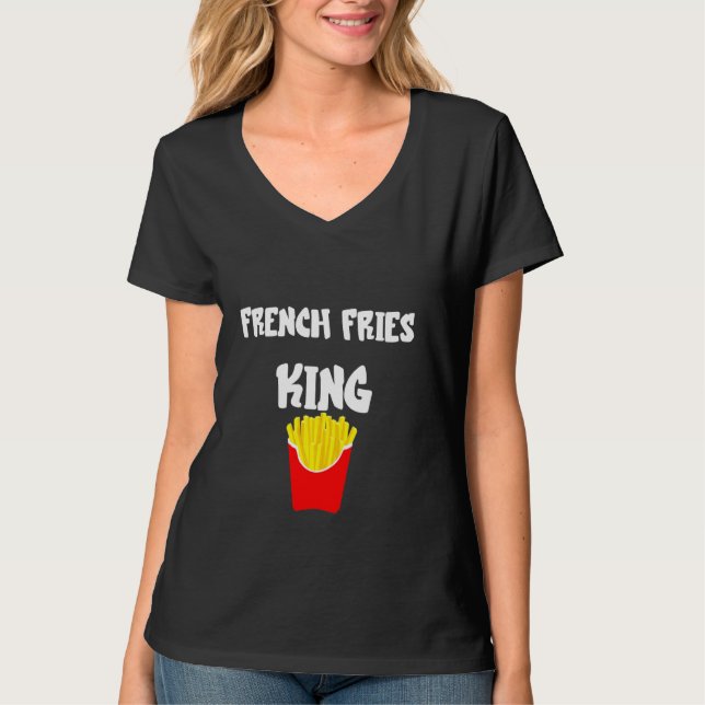 Fransk Fries Kung Fast Food Fried Potato Fransk fo T Shirt (Framsida)