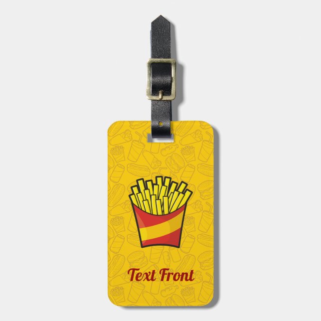 Fransk Fries Luggage Tag Bagagebricka (Vertikal Framsida)