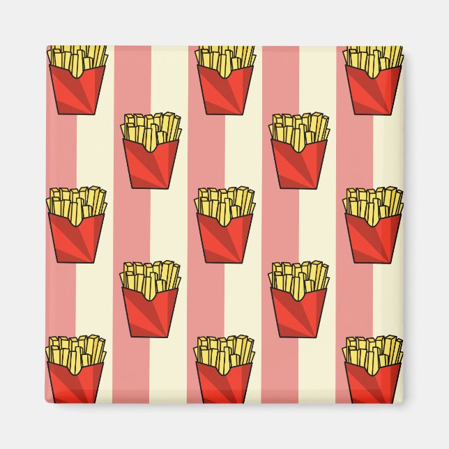 Fransk Fries Mönster Magnet (Framsidan)