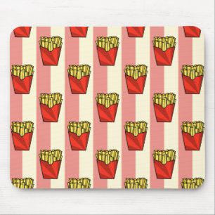 Fransk Fries Mönster Mousepad Musmatta
