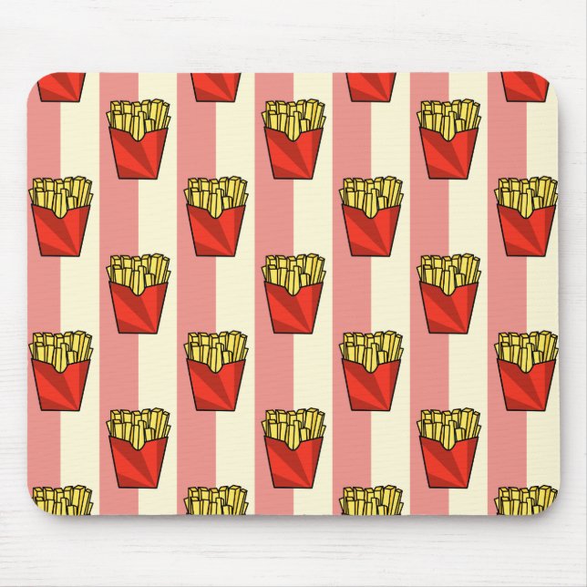 Fransk Fries Mönster Mousepad Musmatta (Framsidan)