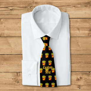Fransk Fries Mönster Neck Tie Slips